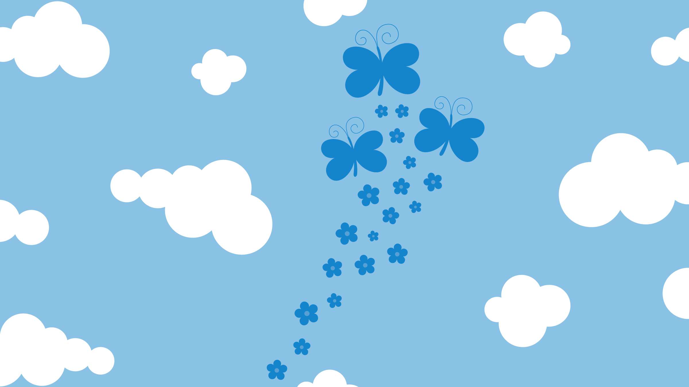 22588721-papillons-fleurs-ciel -bleu -nuages-